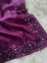 Oxe Organza Embroidery Sequence Work Saree